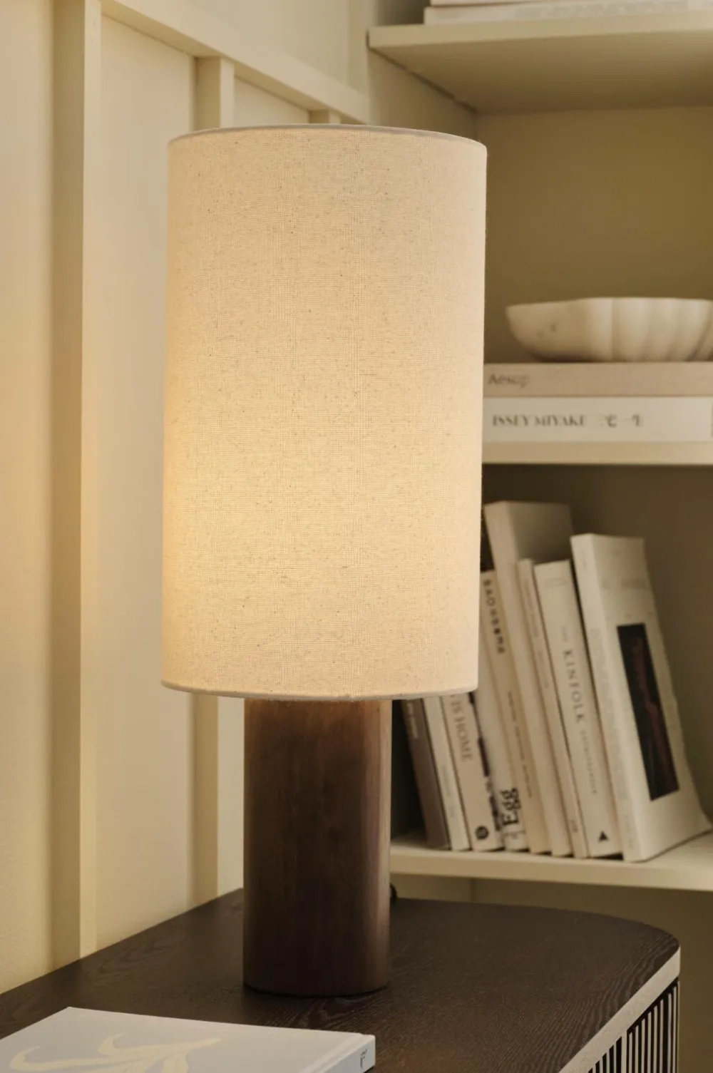 Ellos Bordlamper>Home Bordlampe Davin Mørkebrun/linned