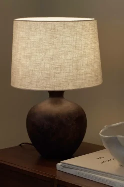 Ellos Home Bordlampe Erika Antique Black/ Nature Linen New