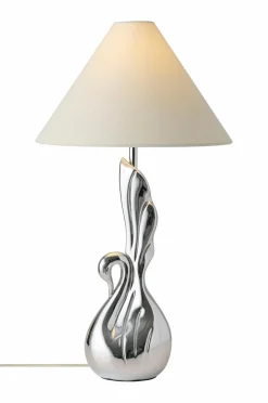 Ellos Bordlamper>Home Bordlampe Swan Sølv/hvid