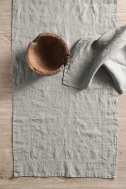 Ellos Home Bordløber Malva i 100% hør Lærredsbeige Discount