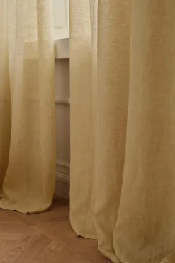 Ellos Home CLEO skræddersyet linnedgardin Gul Discount