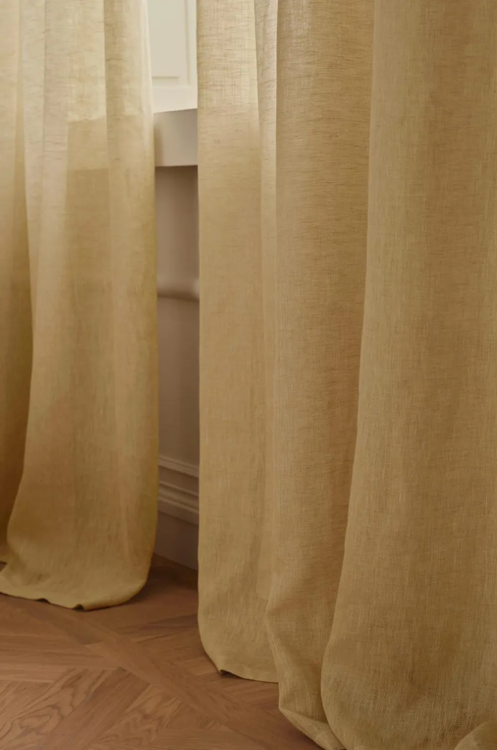 Ellos Home CLEO skræddersyet linnedgardin Gul Discount