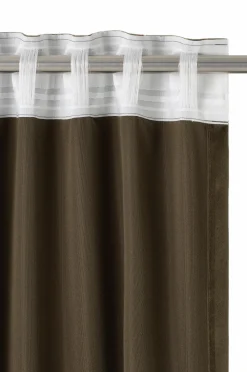 Ellos Home DEMI skræddersyet fløjlsgardin Khaki Outlet