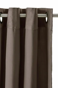 Ellos Home Gardinlængde med sejlringe Nora i velour, 2-pak Brun