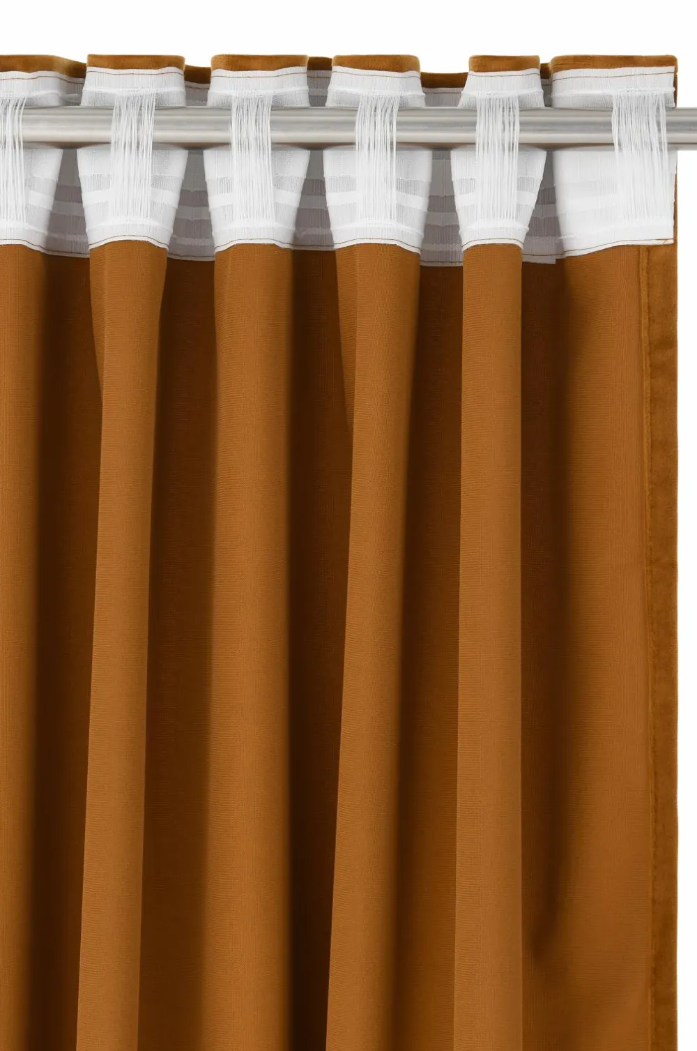 Ellos Home Gardinlængde med multibånd Nora i velour, 2-pak Rustbrun Best