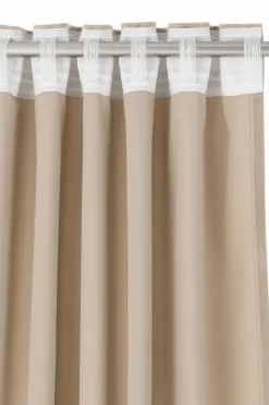 Ellos Home Gardinlængde med multibånd Nora i velour, 2-pak BEIGE Best