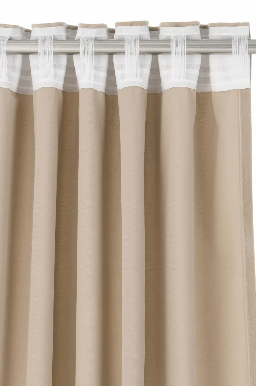 Ellos Home Gardinlængde med multibånd Nora i velour, 2-pak BEIGE Best