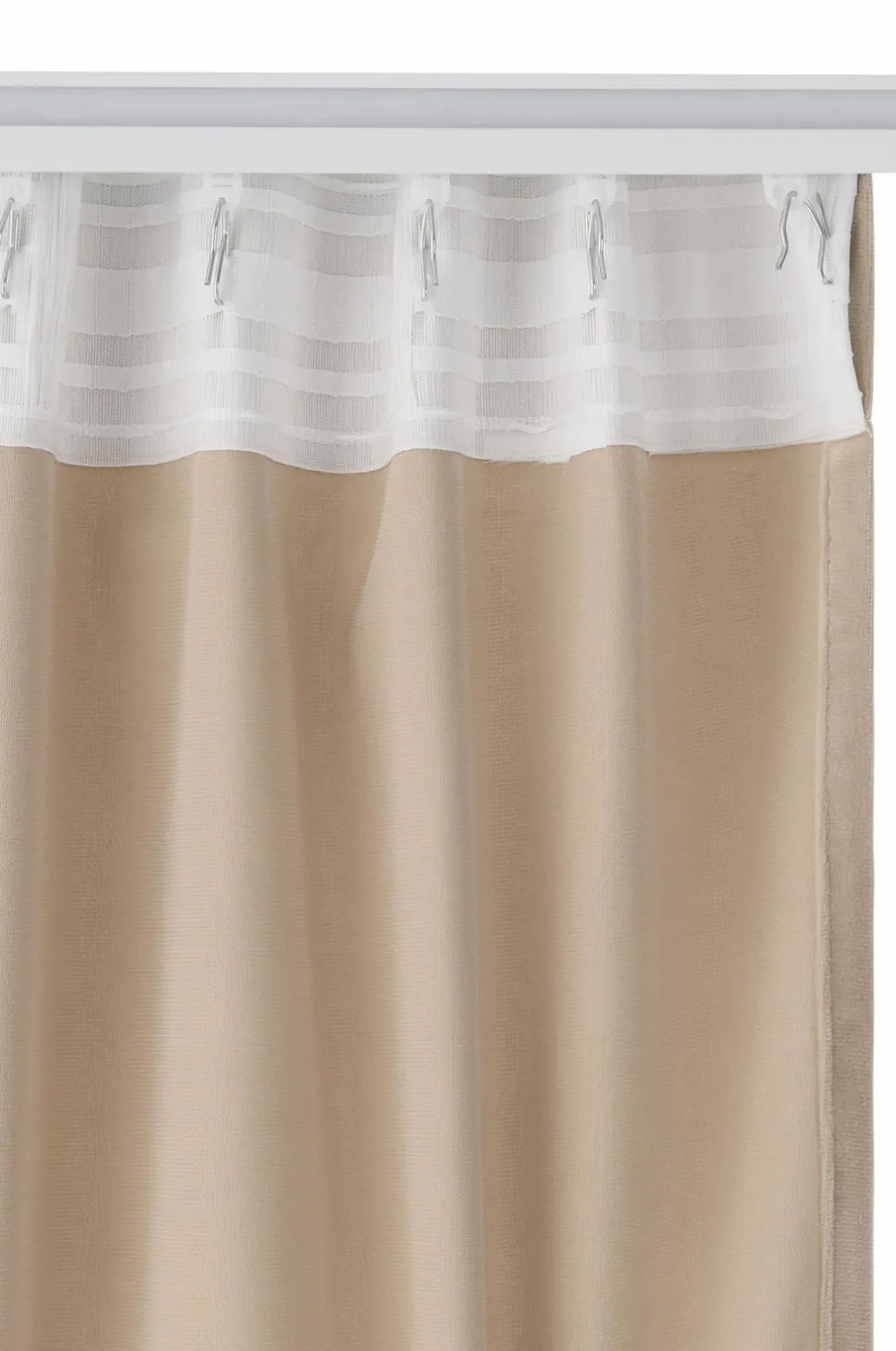 Ellos Home Gardinlængde med multibånd Nora i velour, 2-pak BEIGE Best
