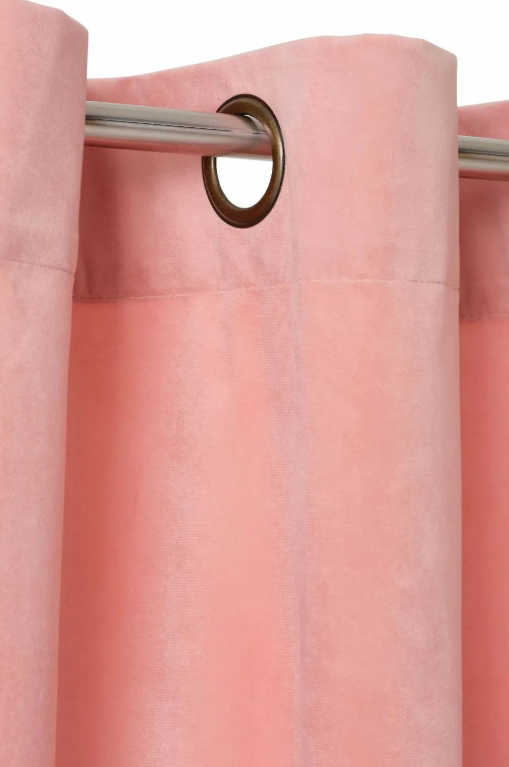 Ellos Home Gardinlængde med sejlringe Nora i velour, 2-pak Lyserød Clearance