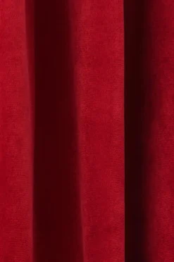 Ellos Home Gardinlængde med sejlringe Nora i velour, 2-pak Rød Discount