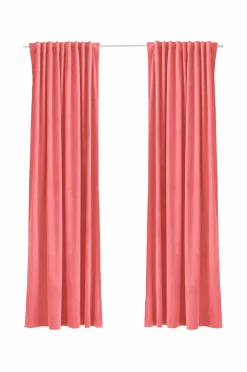 Ellos Home Gardinlængde med multibånd Nora i velour, 2-pak Rosa Hot
