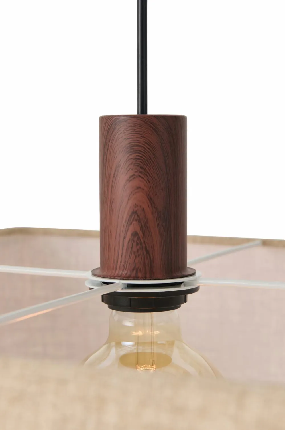 Ellos Home Loftlampe Square Linned/valnød Outlet