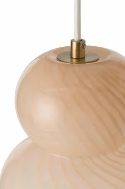Ellos Home Loftlampe Julie Painting shiny beige glass+antique gold iron Best