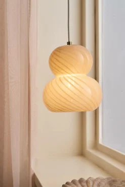Ellos Home Loftlampe Julie Painting shiny beige glass+antique gold iron Best