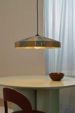 Ellos Home Loftlampe Bernice Ø 50 cm Naturlig / lyseblå Discount