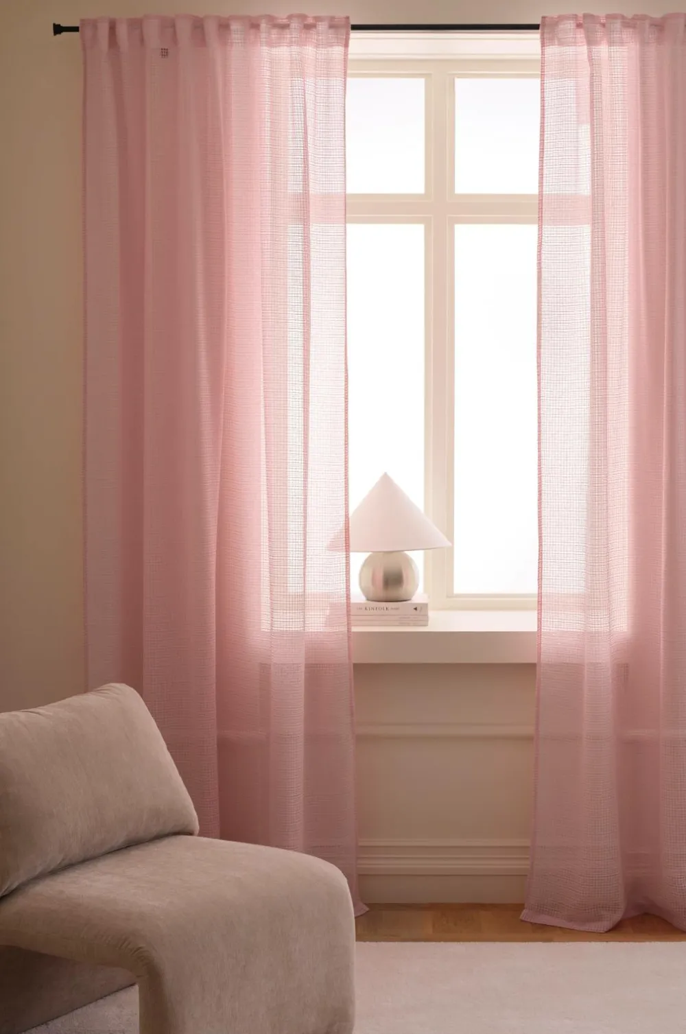 Ellos Home Multibåndsgardin Edda 2-pak Rosa Clearance