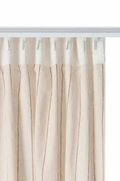 Ellos Home Multibåndsgardin Elly Thin Stripe Wide Pleatingtape i genanvendt halvlinned ekstra bred 1-pak Bronzebrun Discount