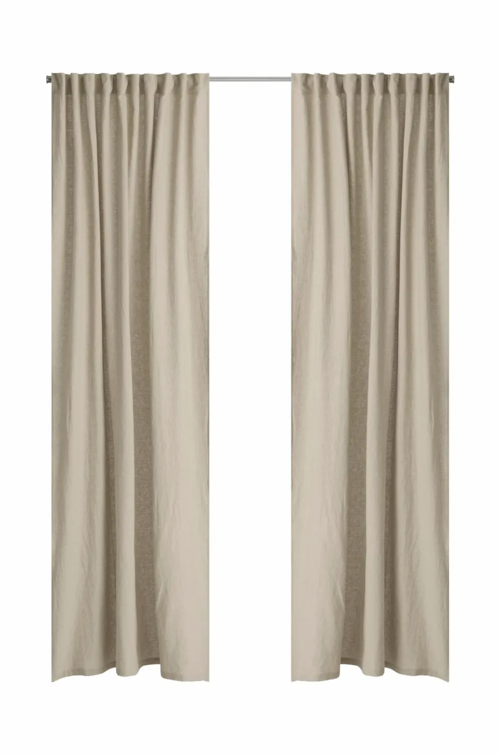 Ellos Home Multibåndsgardin Elly i genanvendt halvlinned 2-pak Linen beige Best