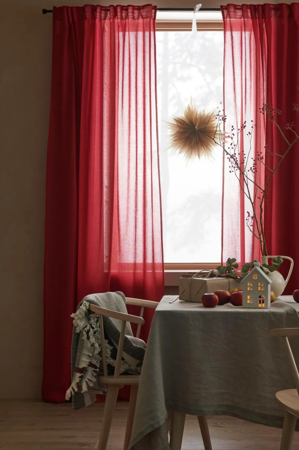 Ellos Julegardiner|Persienner>Home Multibåndsgardin Lovisa 2-pak Rød