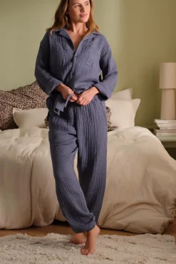 Ellos Homewear>Home Natbukser Candela 4-layer Blå