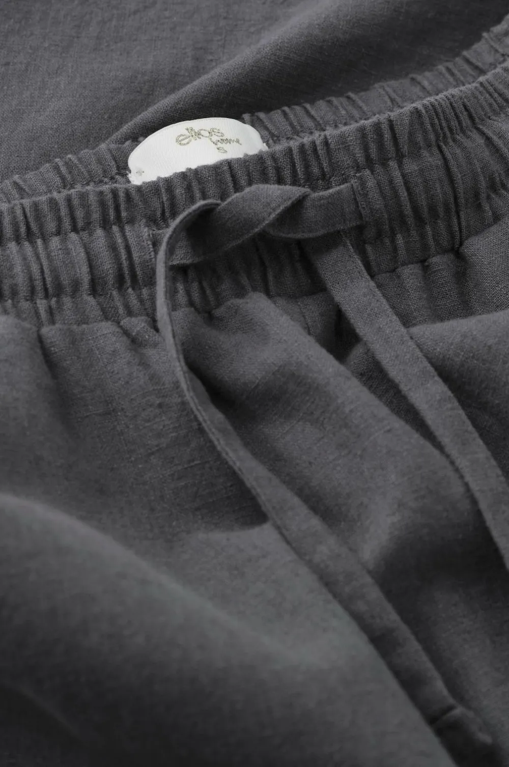 Ellos Homewear>Home Natbukser Pyjama Pant Elly i genanvendt halvlinned Åskgrå