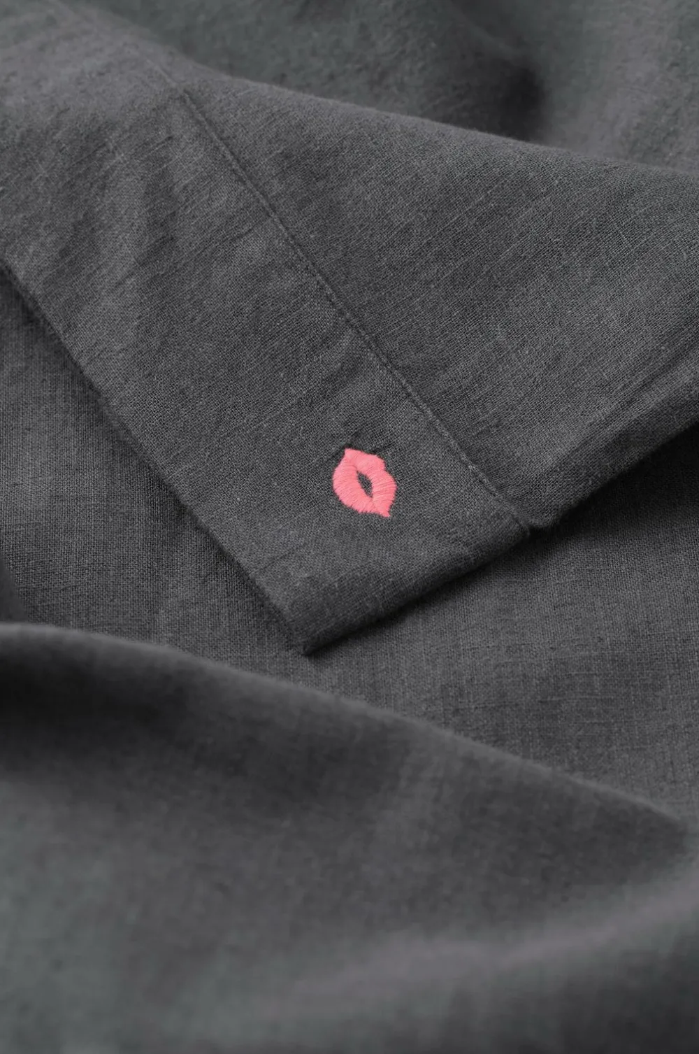 Ellos Homewear>Home Natbukser Pyjama Pant Elly i genanvendt halvlinned Åskgrå