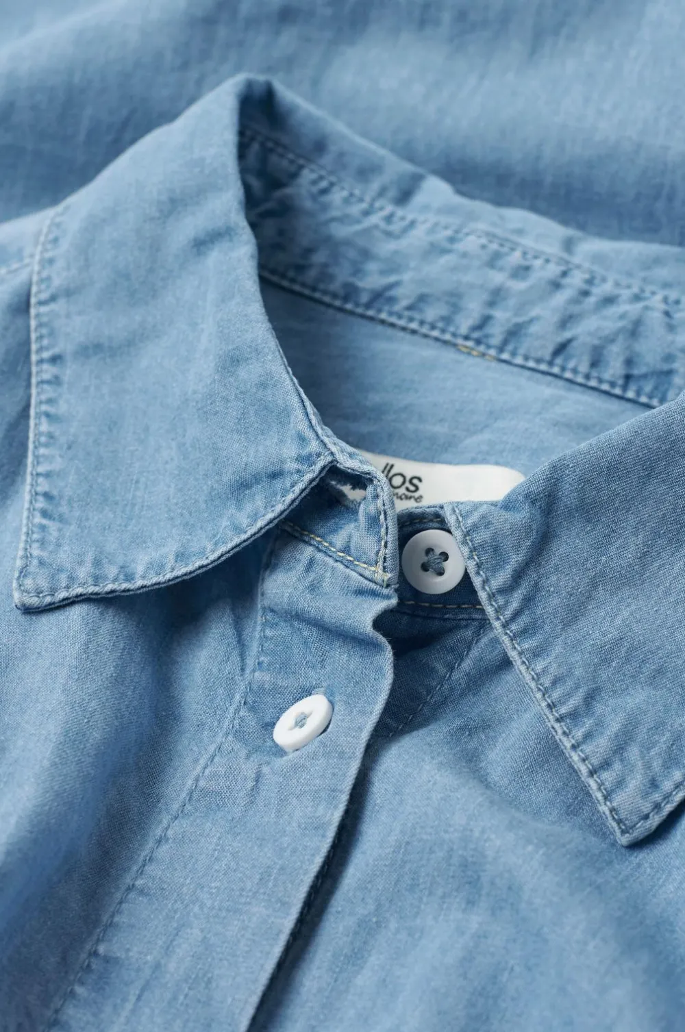 Ellos Homewear>Home Natskjorte Denim Lyseblå