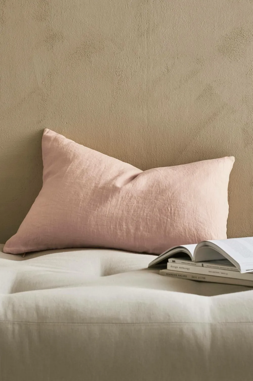 Ellos Home Pudebetræk Candice Zip i vasket hør 40x60 cm Lys rosa Sale