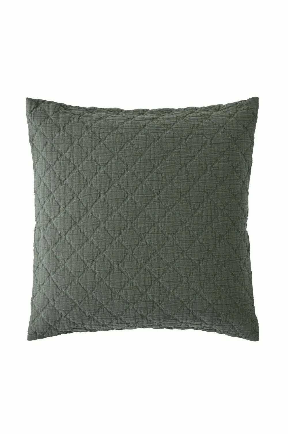 Ellos Home Pudebetræk Thelma Check i bomuld, 50x50 cm Kakigrøn Sale