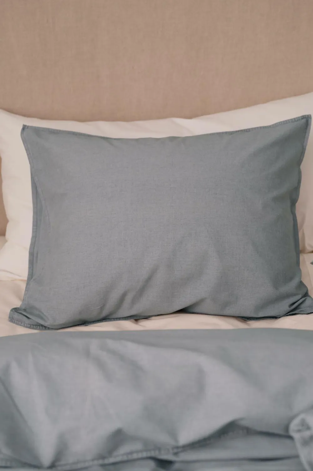 Ellos Home Pudebetræk Rania i vintagevasket bomuld Lt grey Hot
