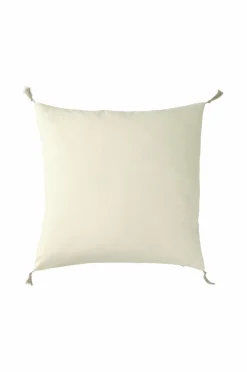 Ellos Home Pudebetræk Candice Tassel af vasket hør, 50x50 cm Pastelgul Clearance