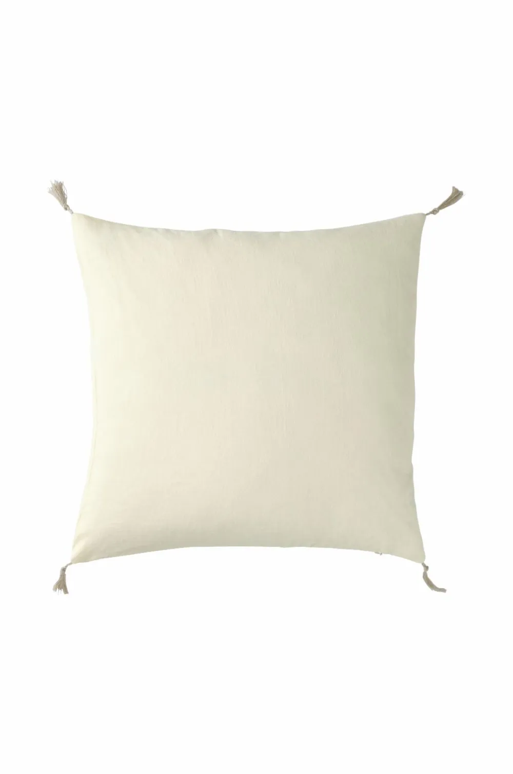Ellos Home Pudebetræk Candice Tassel af vasket hør, 50x50 cm Pastelgul Clearance