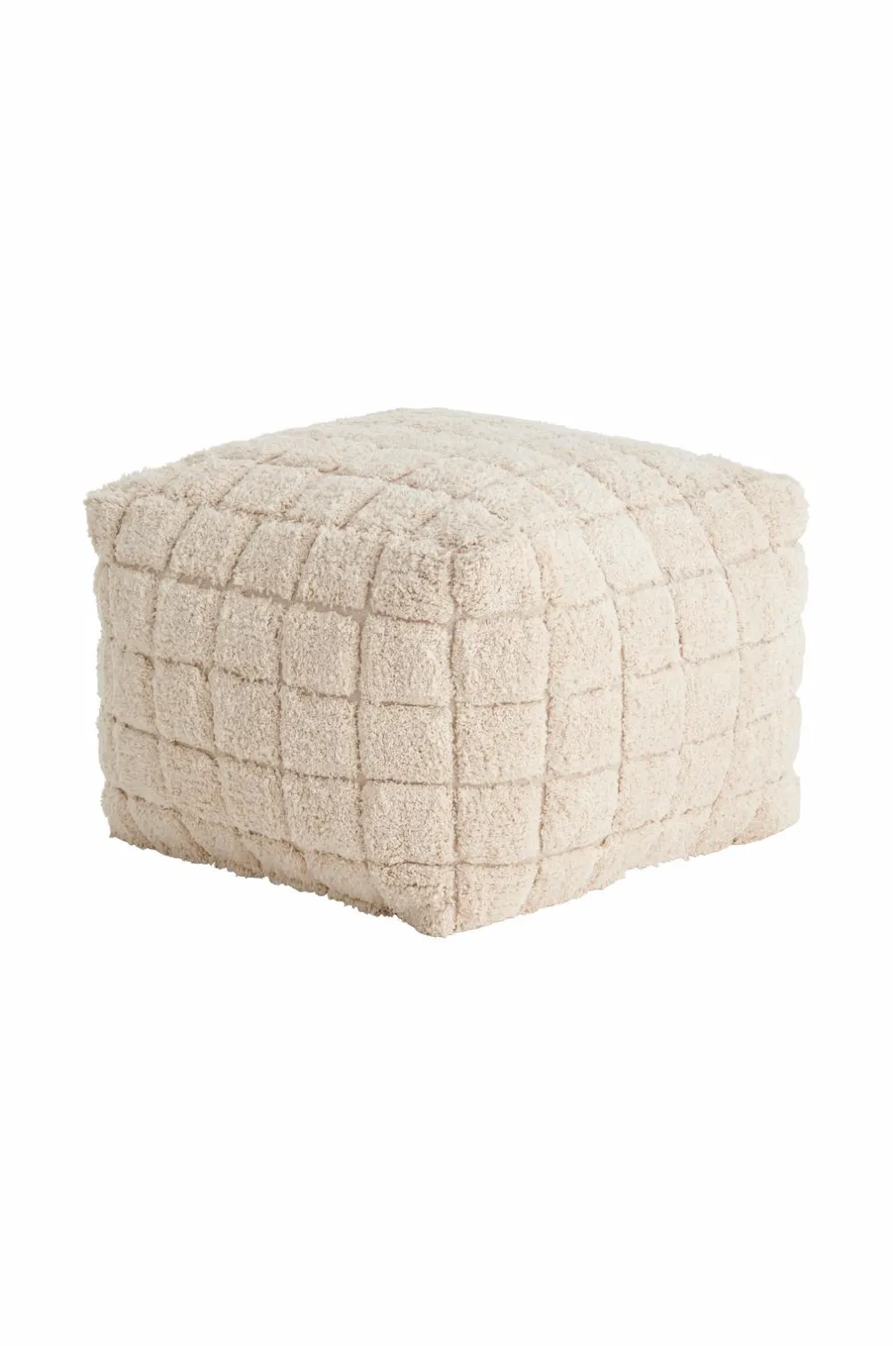 Ellos Puffer & Fodskamler>Home Puf Puff Check 59x59 cm Cremehvid