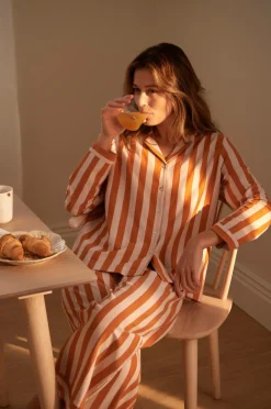 Ellos Home Pyjamasskjorte Colette Rosa/orange Clearance