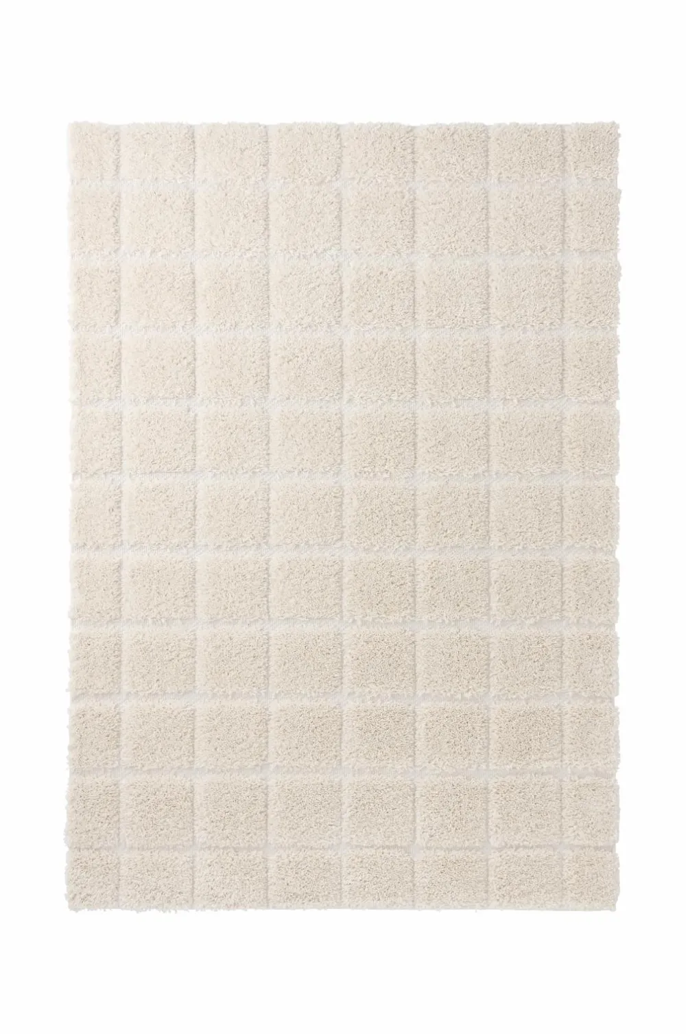 Ellos Home Ryatæppe Alba Check Shaggycarpet Hvid Sale
