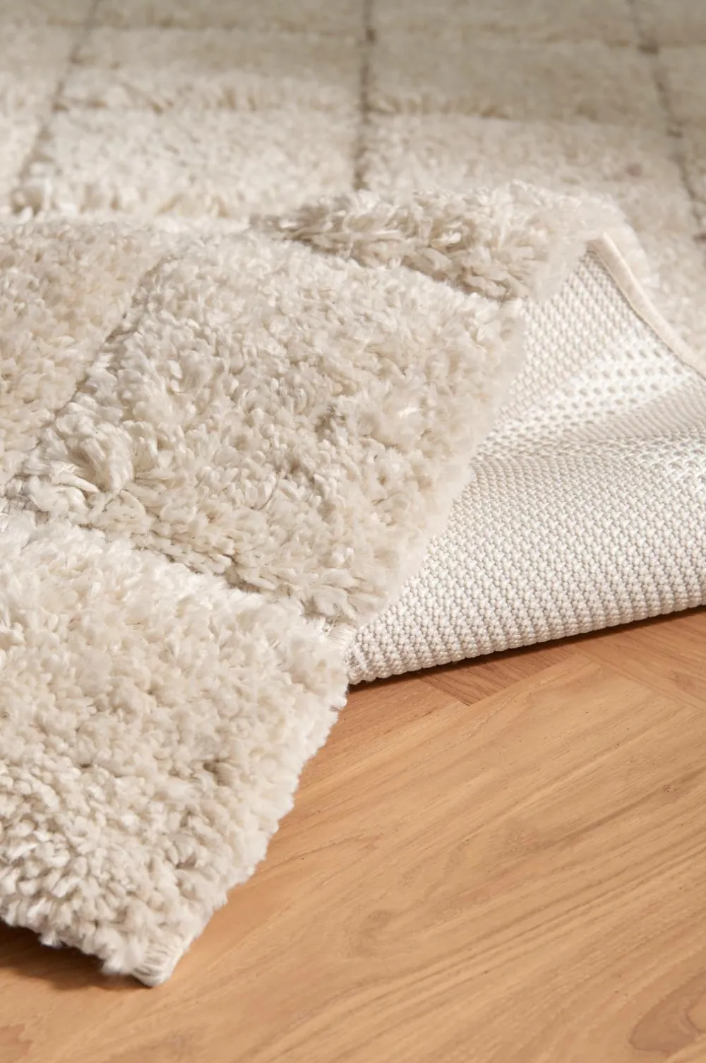 Ellos Home Ryatæppe Alba Check Shaggycarpet Hvid Sale