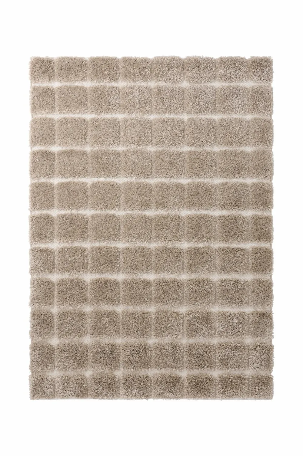 Ellos Home Ryatæppe Alba Check Shaggycarpet Beige Hot