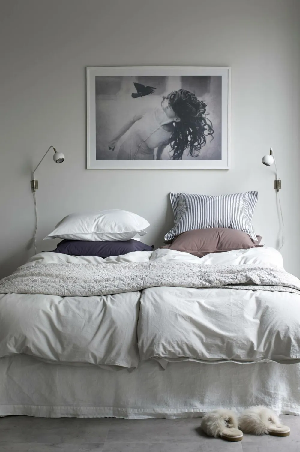 Ellos Sengekapper>Home Sengekappe Candice i vasket hør 45 cm Hvid