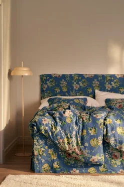 Ellos Home Sengekappe Candice Rose i vasket linned 52 cm Himmelblå Online