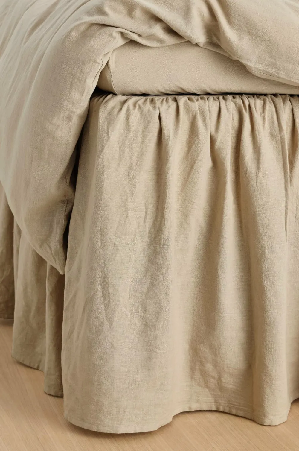Ellos Sengekapper>Home Sengekappe Elly Frilled i genanvendt halvlinned Linen beige