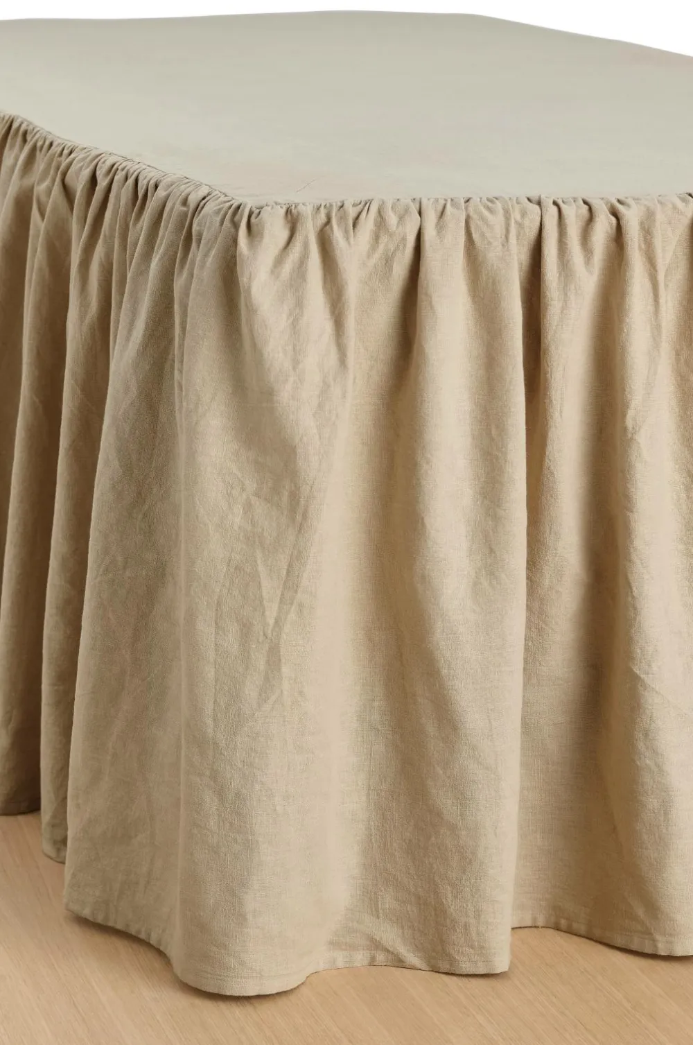 Ellos Sengekapper>Home Sengekappe Elly Frilled i genanvendt halvlinned Linen beige