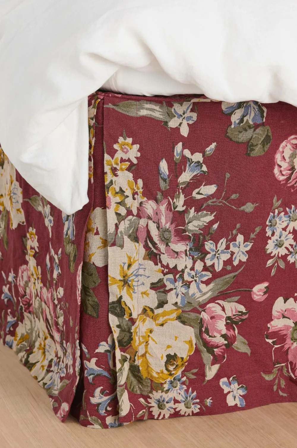 Ellos Sengekapper>Home Sengekappe Candice Rose i vasket linned 60 cm Bourgogne