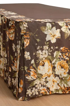 Ellos Home Sengekappe Candice Rose i vasket linned 60 cm Brun Outlet