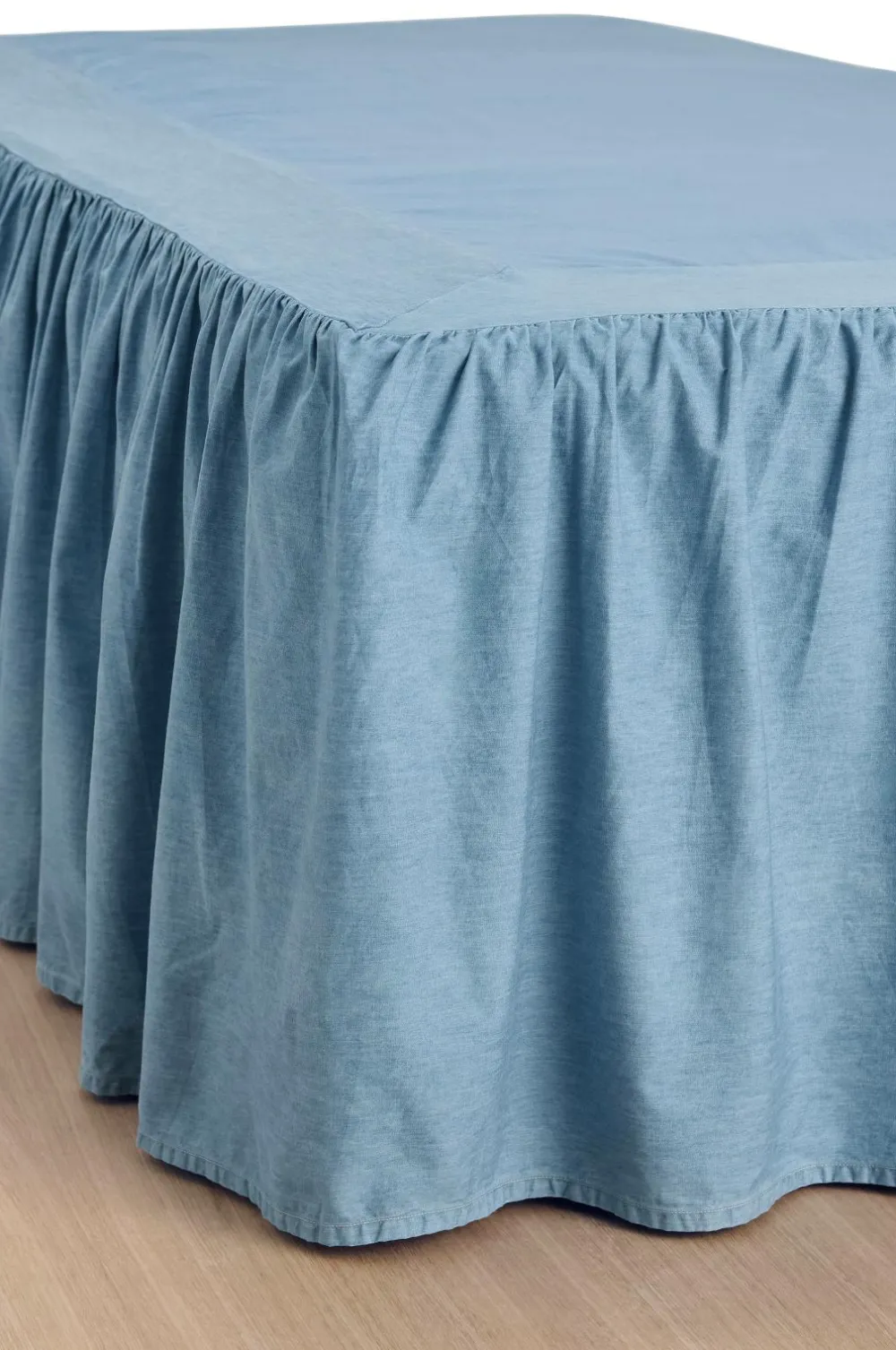 Ellos Sengekapper>Home Sengekappe Denim Frilled 52 cm Lyseblå