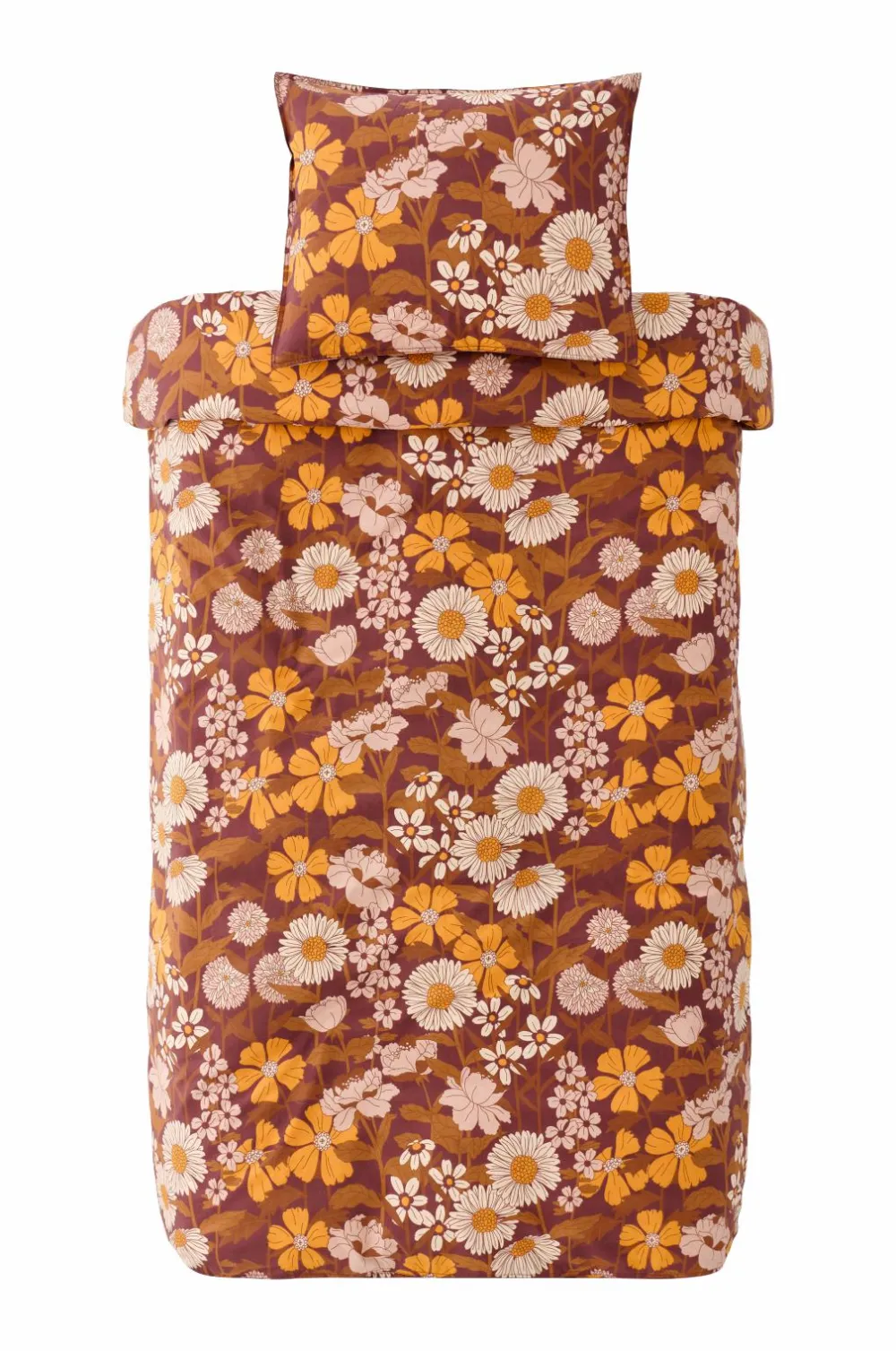 Ellos Home Sengesæt Avery Flower i bomuldspercale 2 eller 3 stykker Bourgogne Online