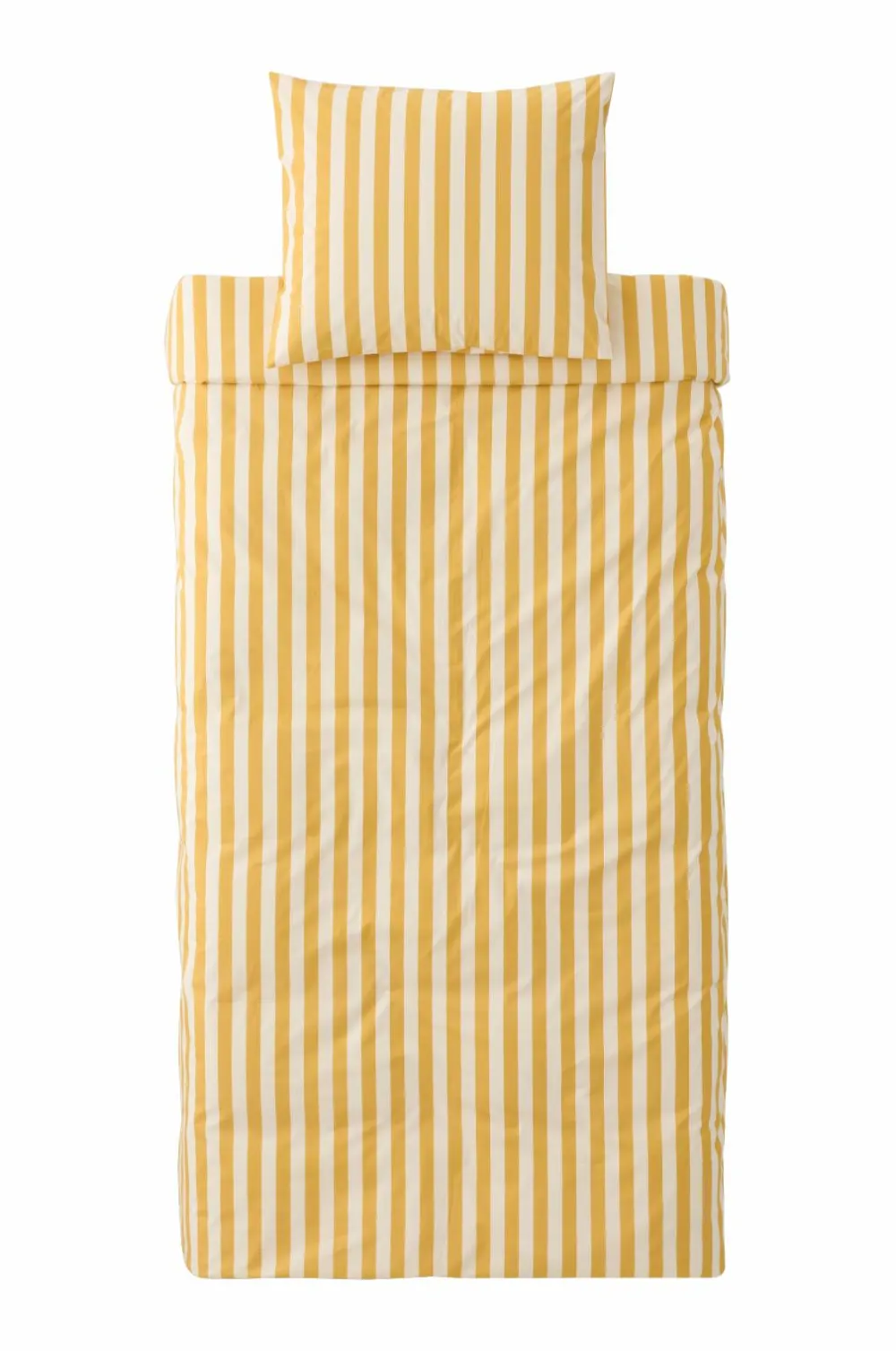 Ellos Home Sengesæt Crystal Stripe i bomuldspercale 2 eller 3 stykker Gul Best
