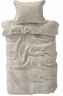 Ellos Home Sengesæt Candice i vasket hør - 2 eller 3 dele Lærredsbeige Clearance