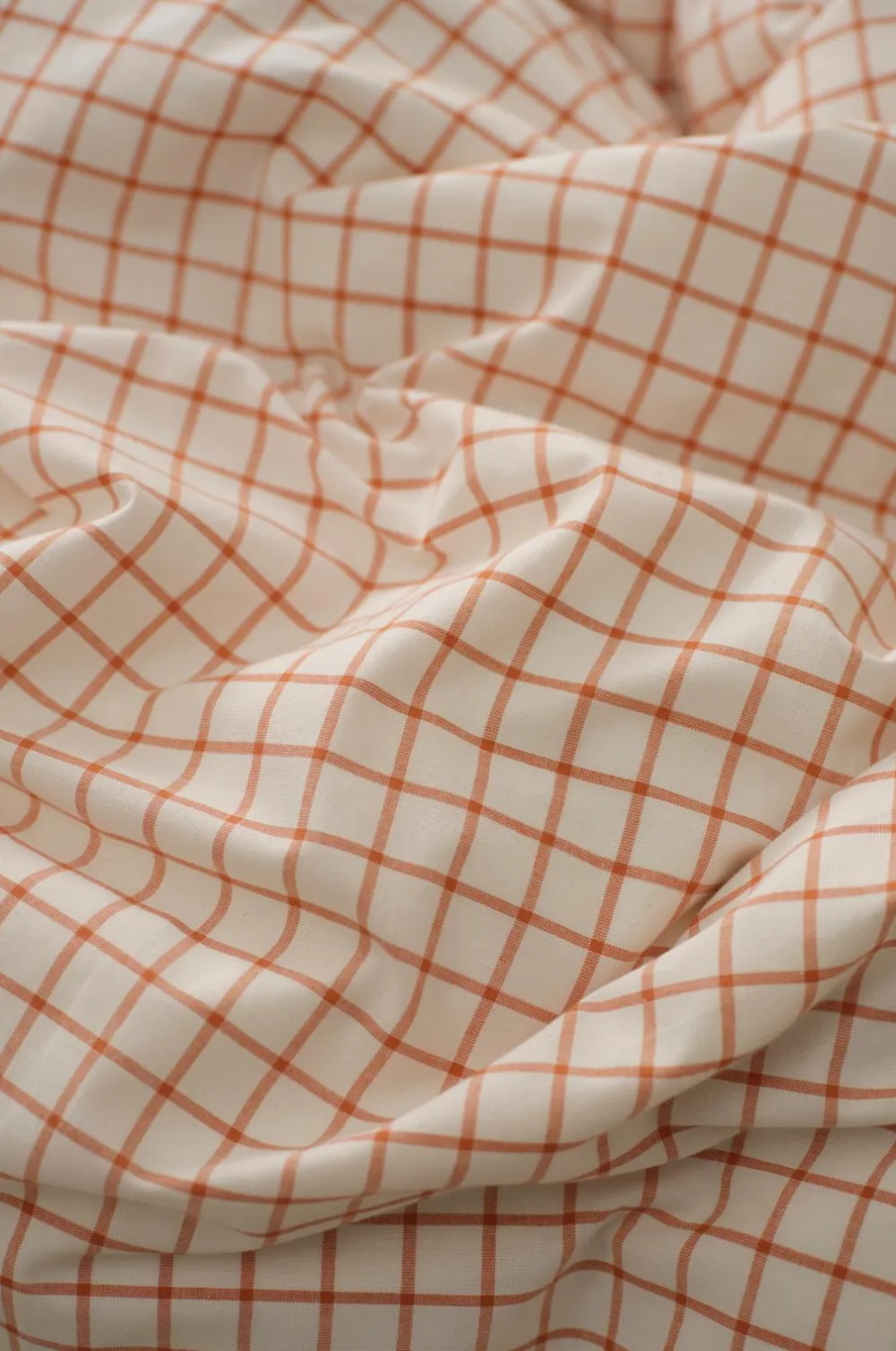 Ellos Home Sengesæt Sonneli Check i bomuld 2 eller 3 stykker Mørk abrikos orange Best