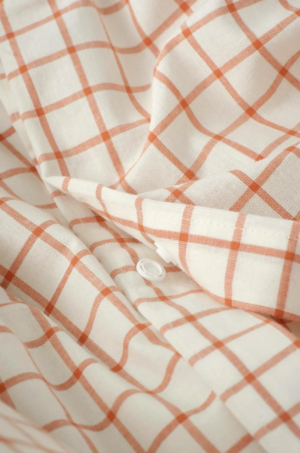 Ellos Home Sengesæt Sonneli Check i bomuld 2 eller 3 stykker Mørk abrikos orange Best