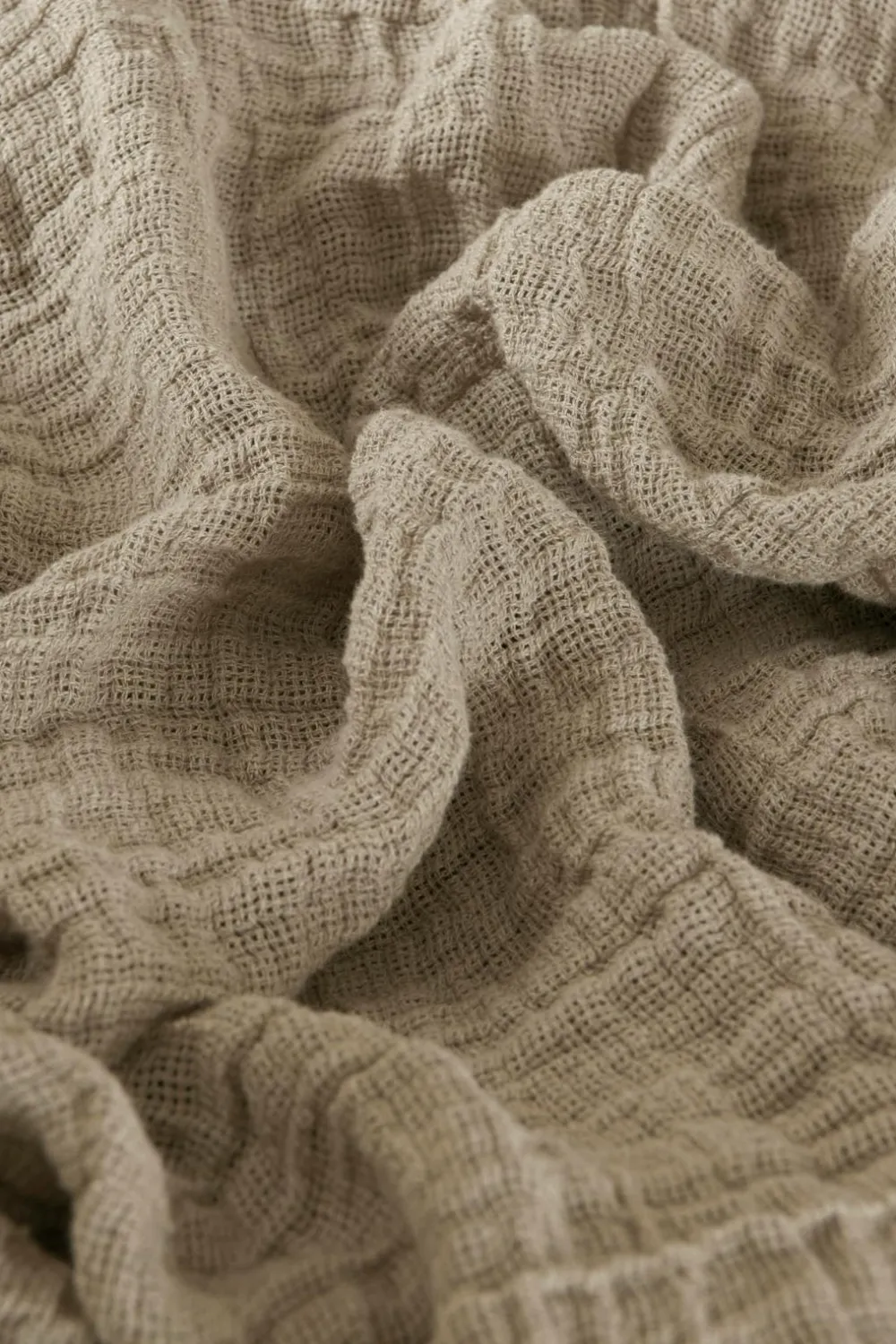 Ellos Sengetæpper>Home Sengetæppe Candice Grating i vasket linned Linen beige